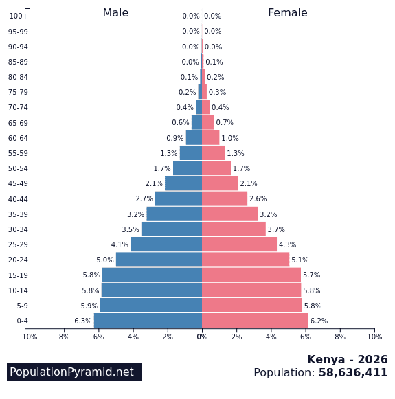 Pyramide des âges du Kenya